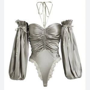 New Sleeping With Jacques Bronte Bodysuit Desert Sage Green Large 3